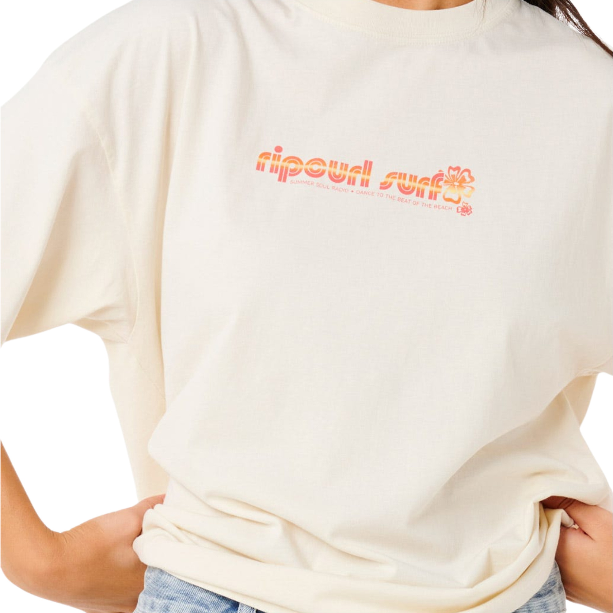 2025 Rip Curl T-shirt Neon Isles Heritage Tee 0IHWTE - Bone
